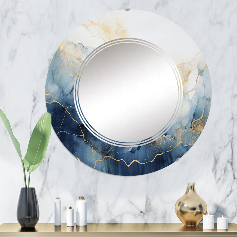 Kornati - Miroir mural moderne rond, 32 po x 32 po