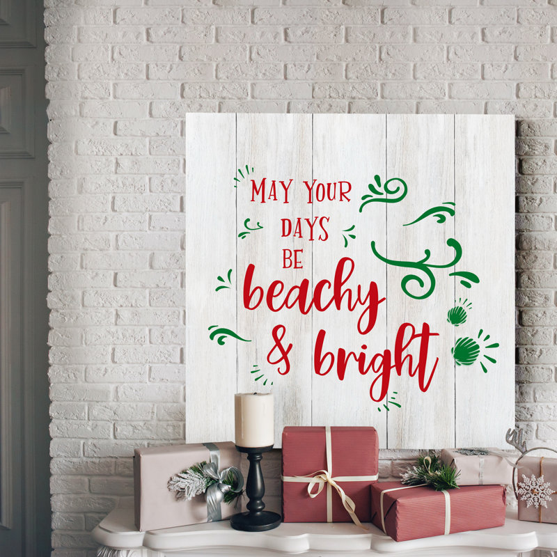 «Beachy and Bright», reproduction d'art textuel sur toile tendue, H 24 po x l 24 po x P 1 po