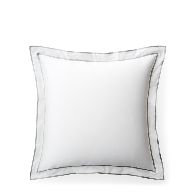 Spencer Cotton 26" Euro Pillow Cover, Stone Gray