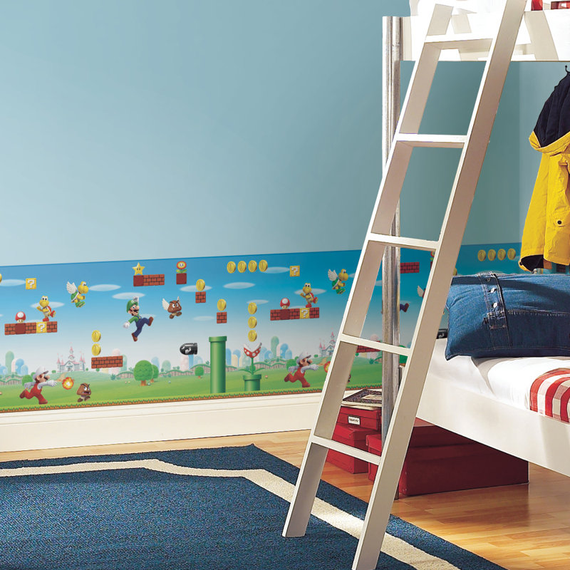 Bordure de papier peint L 15 pi x l 18 po Mario Scene