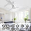 Ventilateur de plafond à hélice de 52 pouces Keilee, ventilateur de plafond moderne à 3 pales avec télécommande, ventilateur de plafond intérieur sans lumière, blanc-63465242
