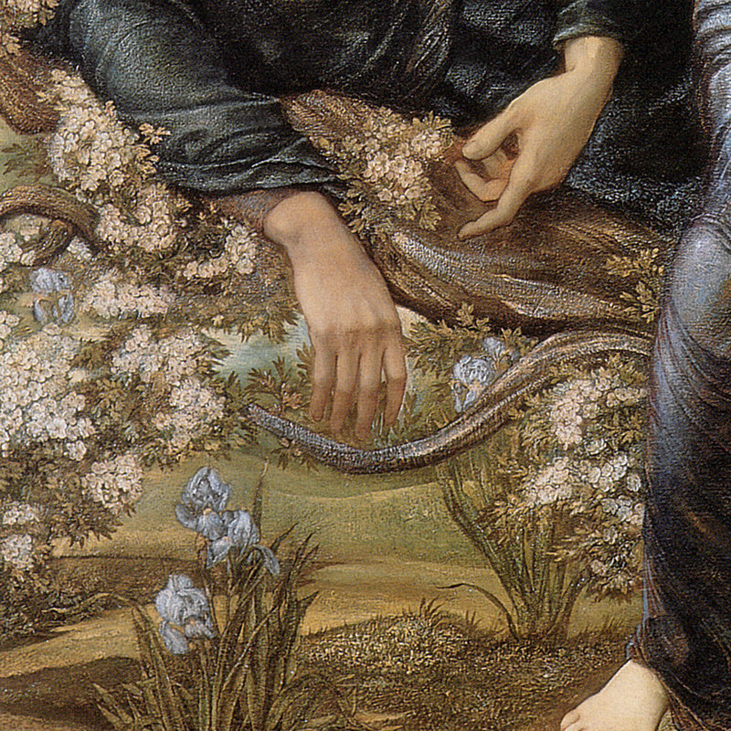 «The Beguiling of Merlin, 1874» par Sir Edward Coley Burne-Jones, reproduction d'art encadrée