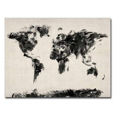 «Abstract Map of the World» par Michael Tompsett, reproduction d'art graphique sur toile