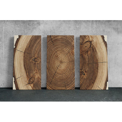Reproduction d'art sur toile rustique en bois rustique triptyque
