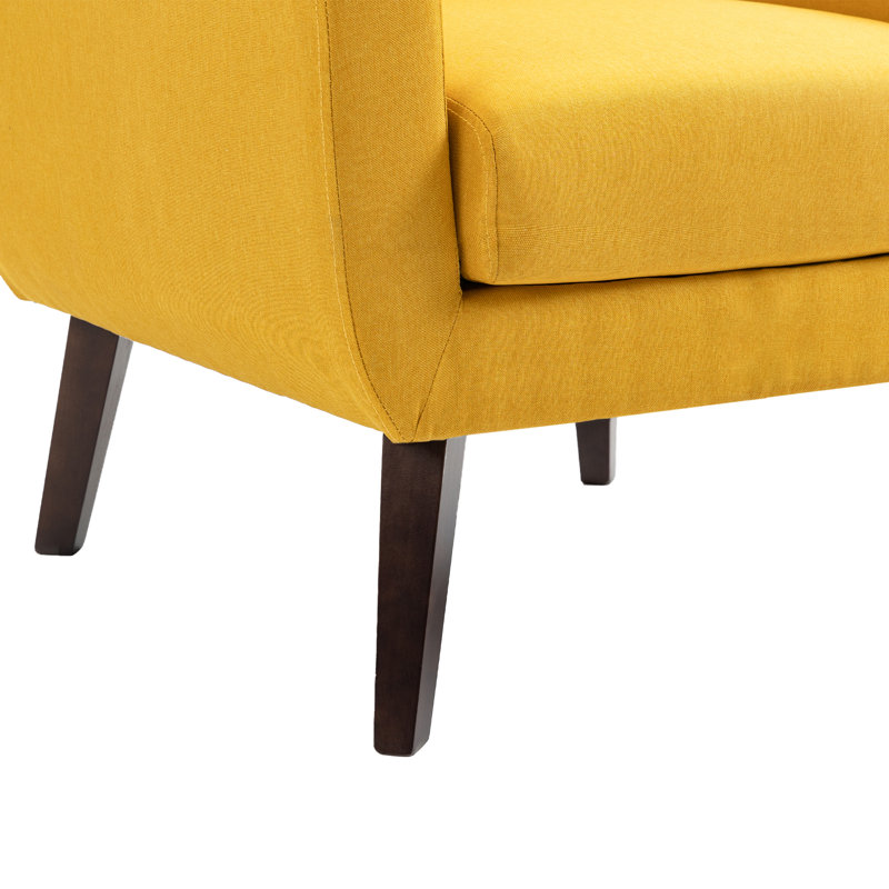 Jaqueze 73.4 Cm Wide Cotton Armchair, Yellow Linen Blend