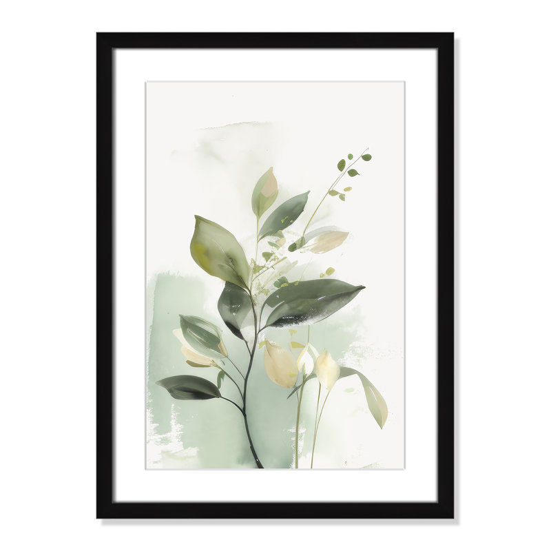 Greenery Serenade II Print by Irena Orlov, 17'' W x 23'' H, Matted Print, Satin Black
