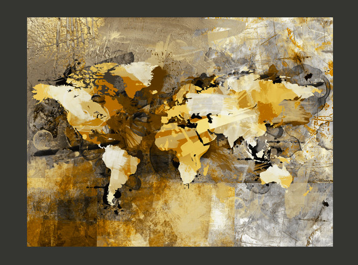 Artistic Map of the World 2.31m x 300cm Wallpaper