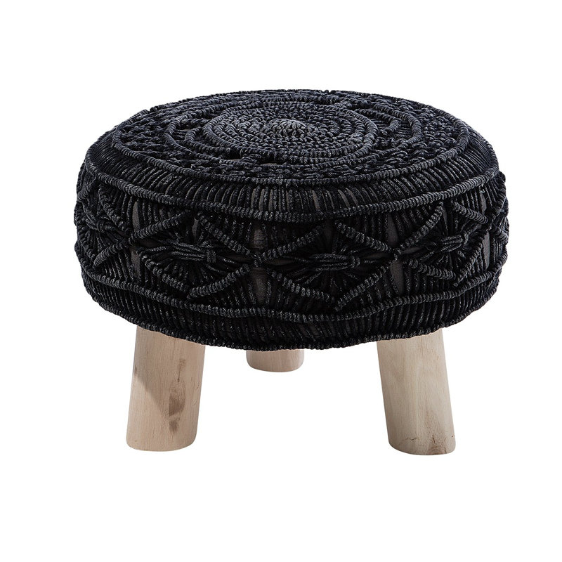 Stockwell 42cm Wide Round Ikat Standard Ottoman