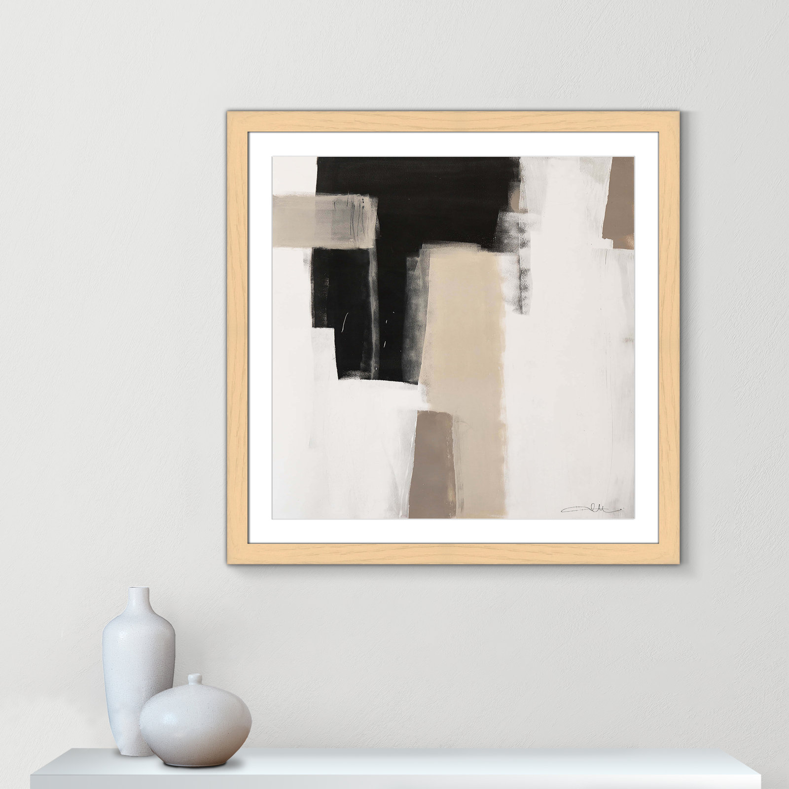 Earth Scapes I Print, 33.5" H x 33.5" W x 1.25" D, Natural Cube Framed