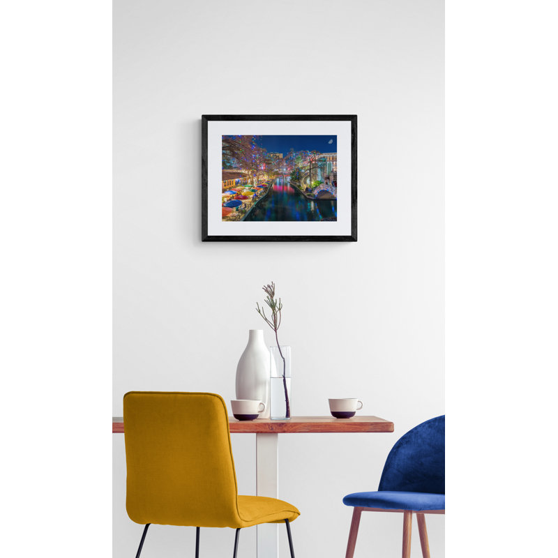 A San Antonio Holiday by Beth Sheridan, Black Single Picture Framed Paper, 17.2" H x 21.2" W x 0.88" D, White