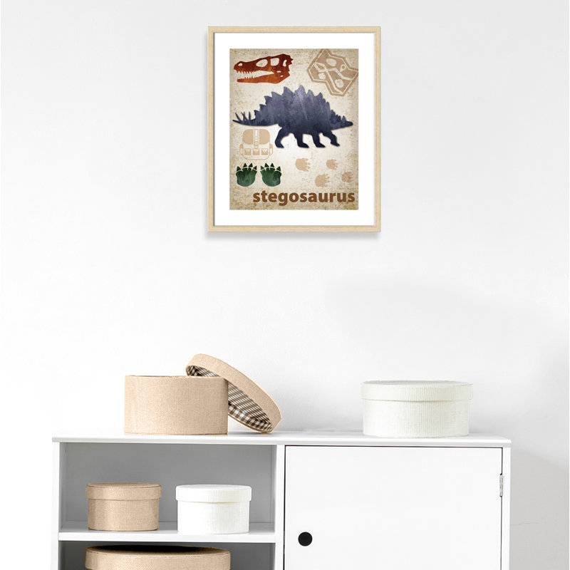 Décalcomanie murale Dinosaures-02 ', H 25,5 po x l 21,5 po x P 1,1875 po, Encadré de boîte beige