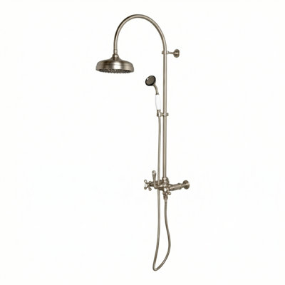 Exposed  Shower System 52" Wall Mounted with 7" Center, Handshower and Lever/Cross Handles