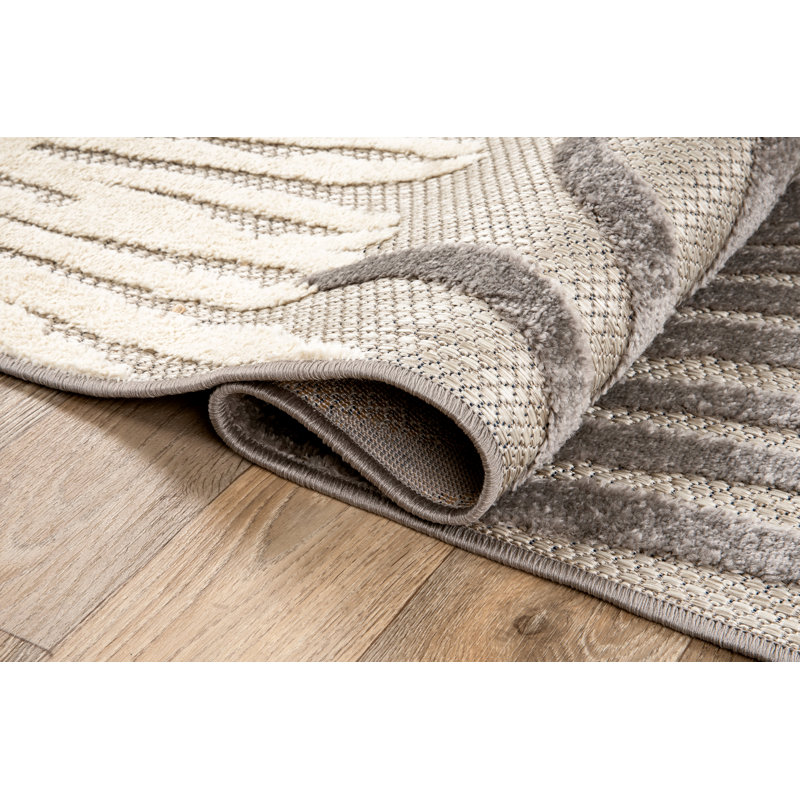 Hernandez Floral Indoor & Outdoor Area Rug, Runner 2'7" x 10', Beige/White/Gray
