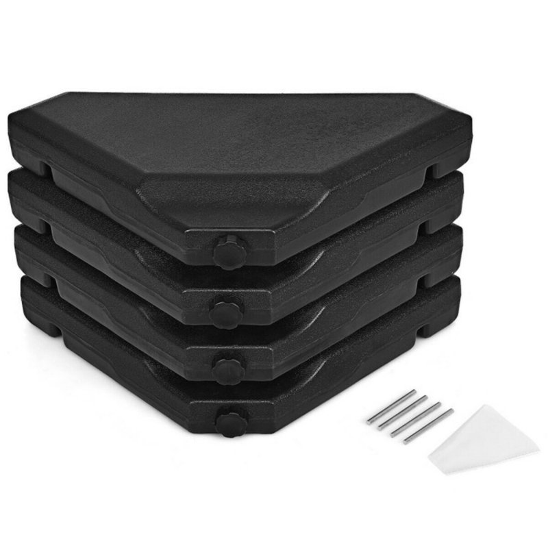 Black Triangular Plastic Outdoor Umbrella Base Set
