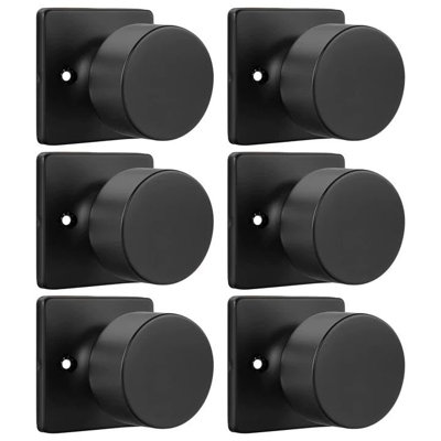 Faux boutons de porte noirs mats sans fonction, boutons de porte pour poignée, poignée de porte de placard / fonction de poignée pour garde-manger / portes françaises, paquet de 3, 6 pièces