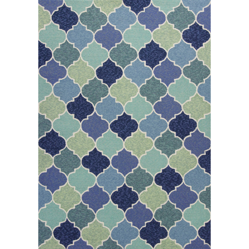 Tapis bleu touffeté à la main, Rectangle 7 pi 6 po x 9 pi 6 po