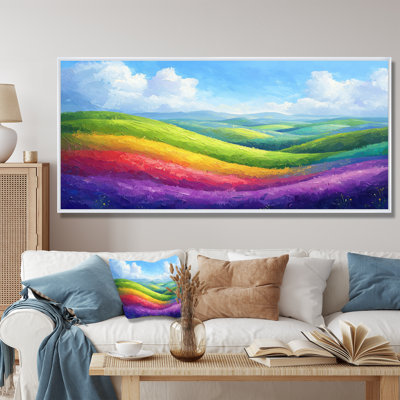 Rainbow Over The Lush Hills - Rainbow Wall Art Decor