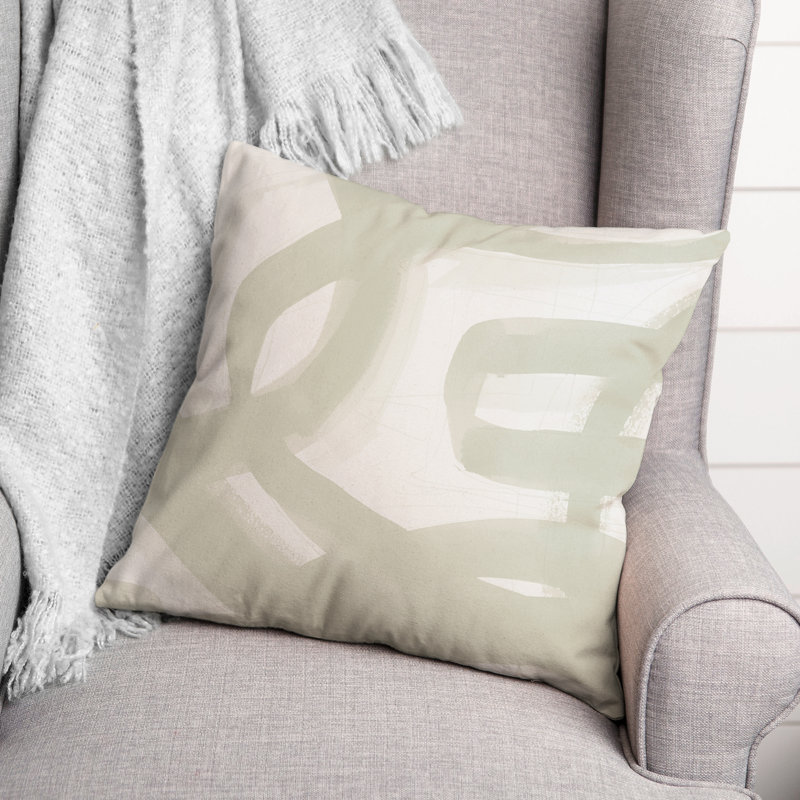  Housse et insert de coussin d'extérieur carré Brushstrokes, Blanc