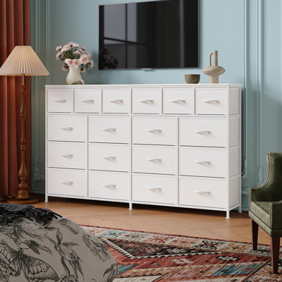 18 Drawer Extra Large Dresser, 63" Wide Dresser with Charging Station, Modern TV Stand & Storage Cabinet for Bedroom, Living Room, Entryway