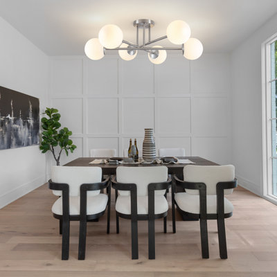 Plafonnier semi-encastré, lustre moderne Spoutnik à 6 lumières avec culot E26, luminaire pour couloir de salon, cuisine, chambre à coucher