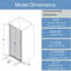 Porte de douche pivotante sans cadre de 61 à 64 cm de largeur x 183 cm de hauteur, en verre certifié SGCC-137938956