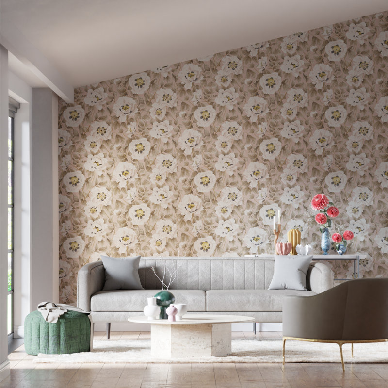 Florent Wallpaper, Positano/Maple/Graphite