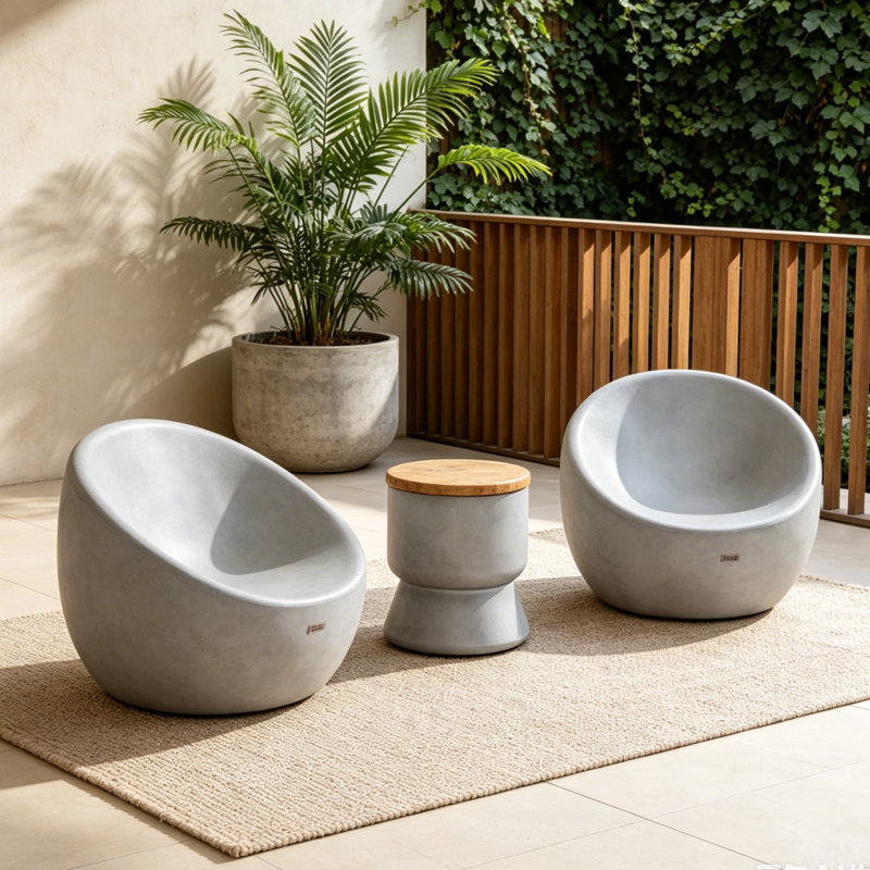 3 - Piece Terrafab Patio Outdoor Conversation Set With Ice Bucket