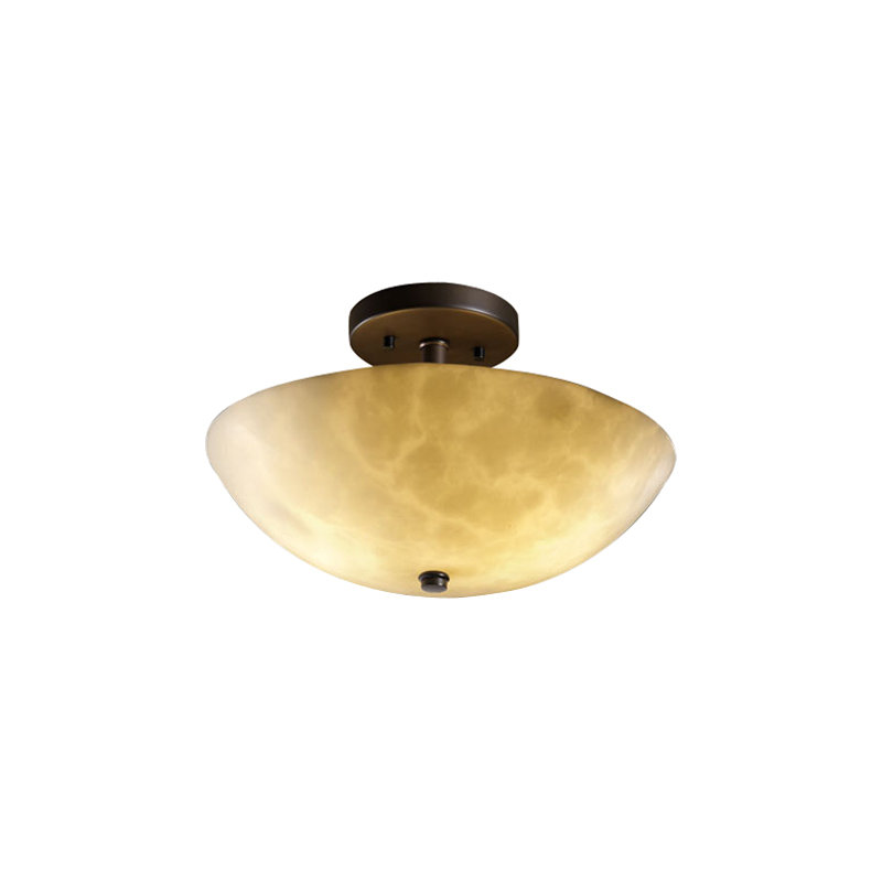 Plafonnier semi-encastré 2 lumières 14 po Arkham, Bronze foncé