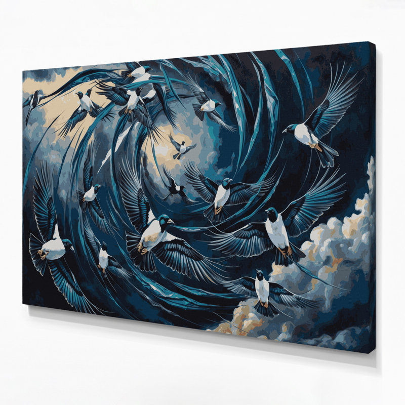Art mural sur toile, oiseaux, pie Eurasian, H 11 po x l 14 po