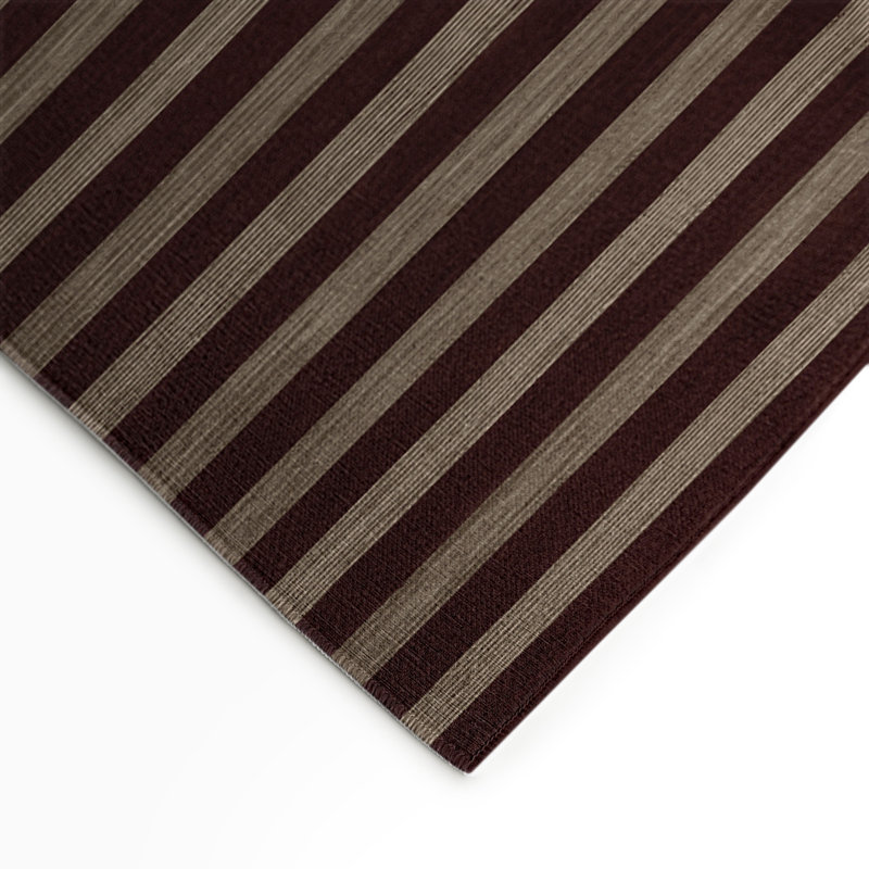 Tapis intérieur / extérieur noir HorizontalStripes, Rectangle 9 pi x 12 pi