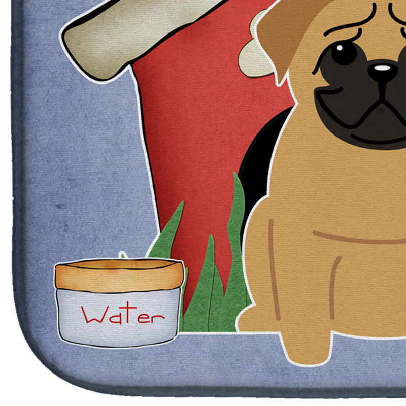 Tapis de séchage carlin dog house, Jaune