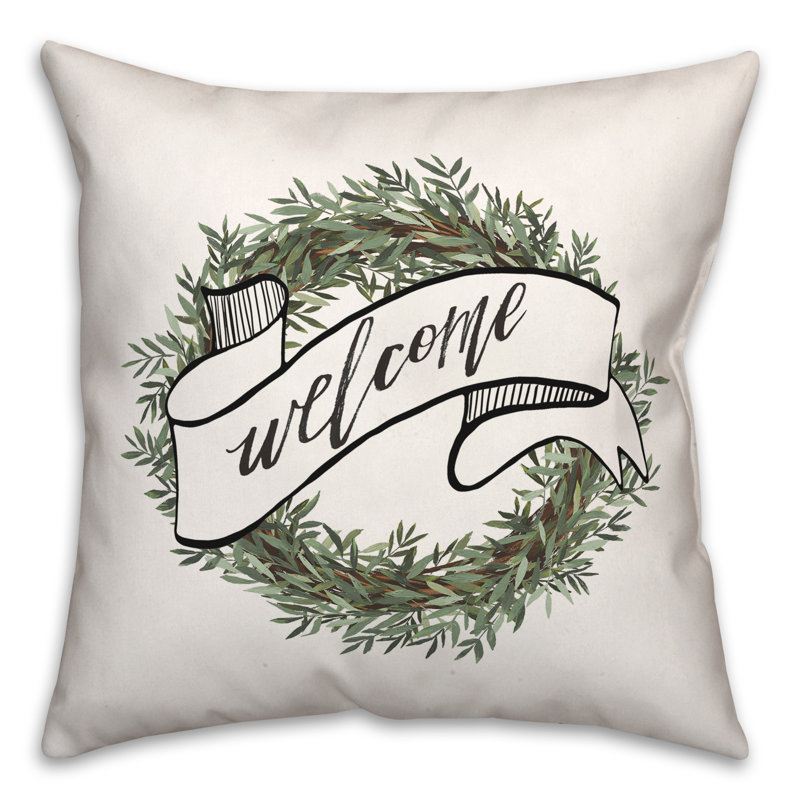 Coussin Welcome, 18 po x 18 po