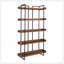 Bibliothèque, bois, cadre en fer, brun clair