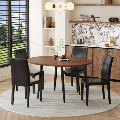 Ensemble de table de salle à manger extensible de 42 à 54 po avec chaises rembourrées confortables