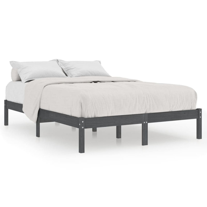 Bed Frame Solid Wood, natural, 150 x 200cm
