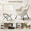 Fauteuil Lazy avec repose-pieds pliable, méridienne moderne et confortable, grand fauteuil avec repose-pieds et une poche latérale, fauteuil de lecture avec repose-pieds pour chambre à coucher, salon, dortoir (beige)-1417931750
