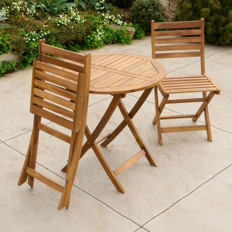 Chaise de patio pliante en bois massif