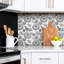 Self Adhesive Vinyl Splashback Wall Panel Sticker Tile Peel Stick 100x50 cm Black pizza motifs