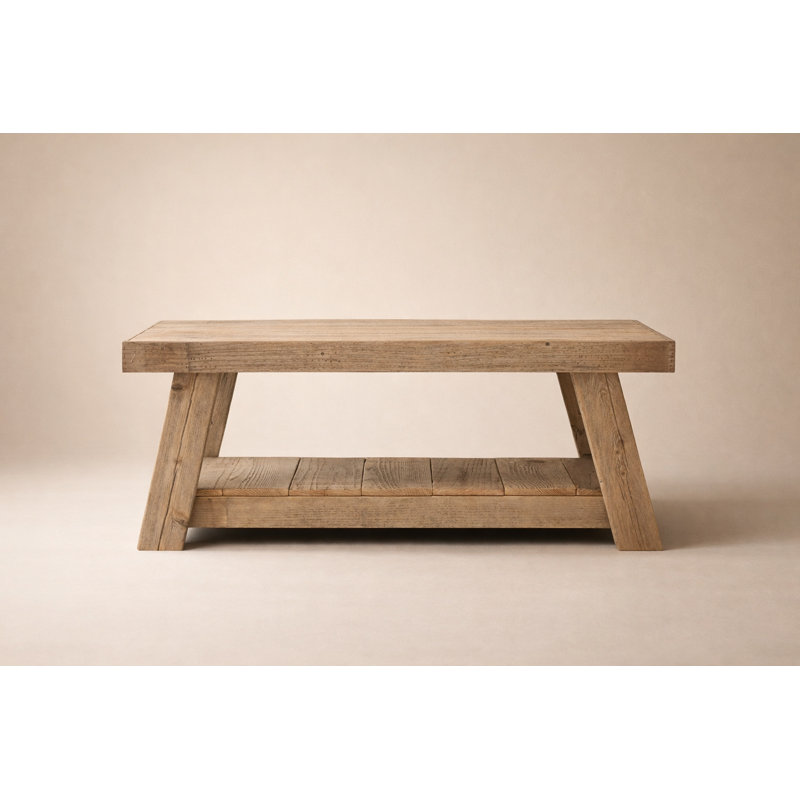 Solid Wood Top Single Coffee Table