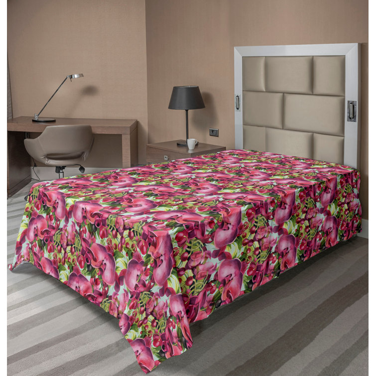 Ambesonne, drap plat floral pivoines, art botanique printanier