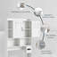 67.4” Over Toilet Storage Cabinet with Adjustable Shelves & Door, Freestanding Bathroom Organizer, Above Toilet Storage for Bathrooms, Laundry Rooms-1373865894