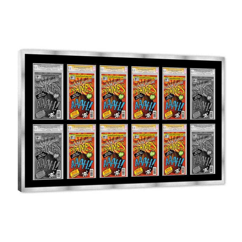 Cadre photo, 8,125 po x 13 po, Noir / argent