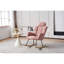 Chaise rembourrée avec accoudoirs en tissu rose-235213239