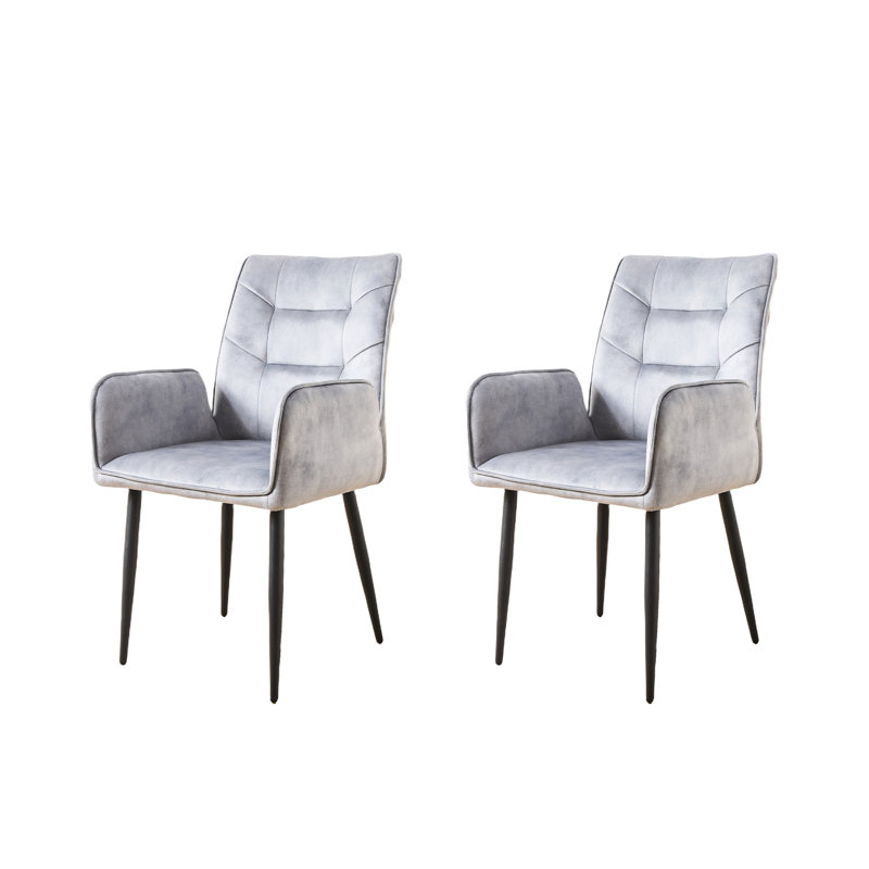 Gris 2 chaises de salle à manger modernes - lignes épurées, mousse haute, conception ergonomique pour la cuisine
