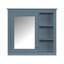 Armoire de rangement murale moderne avec miroir et 3 tablettes ouvertes, idéale pour les salles de bain élégantes et organisées-1123455614