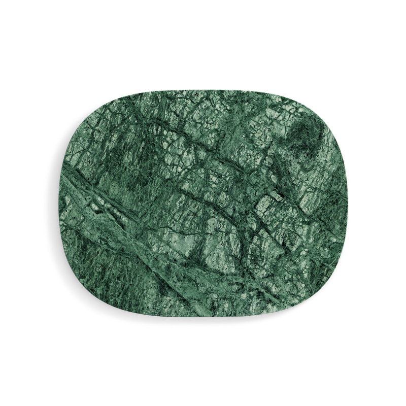 Delicious Modern Marble Tray 1, Green Marble, 1" H x 16" W x 13" D