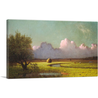 " Sunlight and Shadow the Newbury Marshes 1885 " Oil Painting