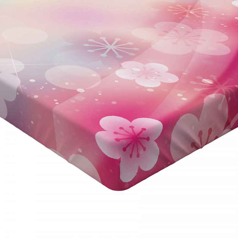 Microfiber Floral Fitted Sheet, Full Fitted Sheet