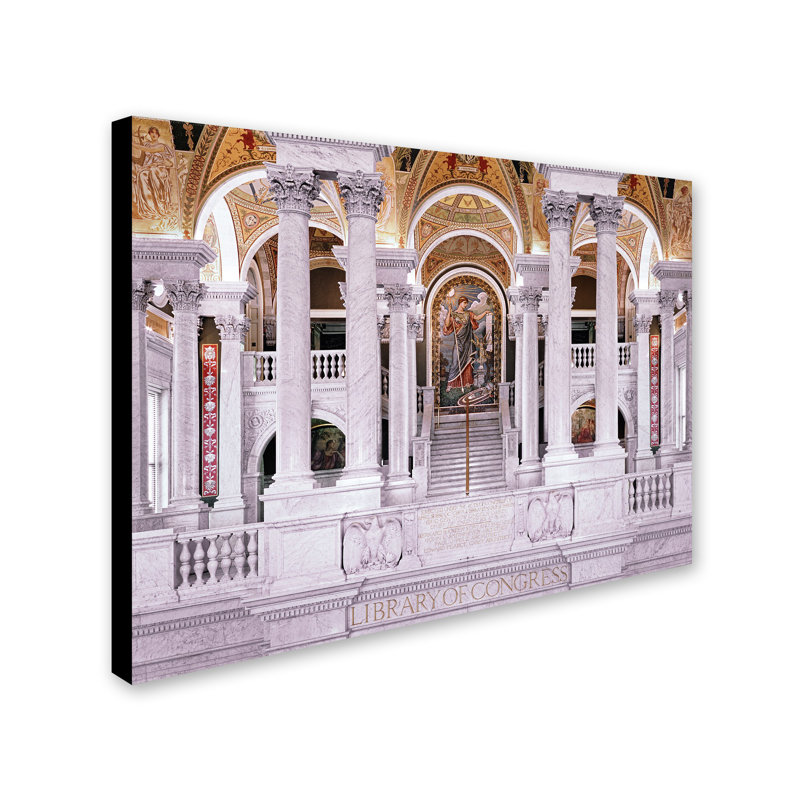 Bibliothèque du Congres par Gregory O'Hanlon - reproduction de photo sur toile, H 14 po x l 19 po x P 2 po