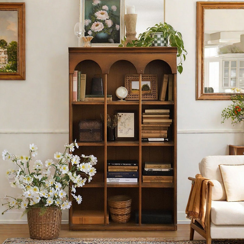 Retro Solid Wood Floor-standing Bookcase
